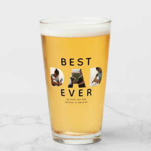 Copo De Pint Melhor Pai de Colagem de Fotografias do Dia de os