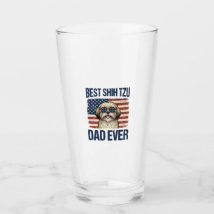 Copo De Pint Melhor Pai de Shih Tzu Patriótico de Todos os Temp
