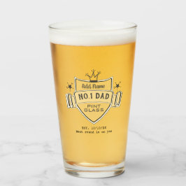 Copo De Pint Melhor PAI No.1 do mundo - VIDRO DE PINTURA DE CER