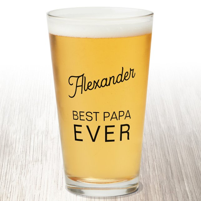 Copo De Pint Melhor Papa Alguma Vez Personalizado Beer (Personalize Best Papa Ever beer glass)
