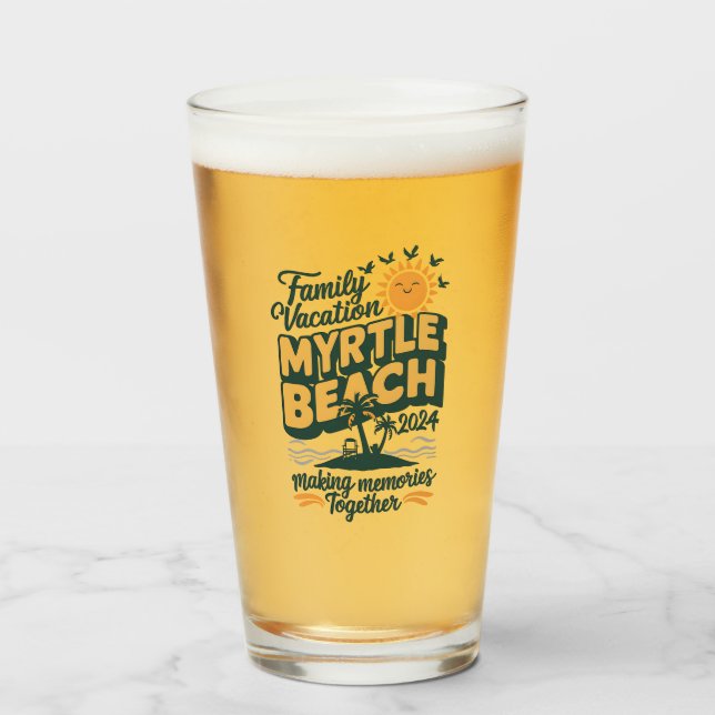 Copo De Pint Memórias do Fazer de Myrtle Beach 2024 (Frente (Preenchido))