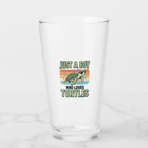 Copo De Pint Menino Que Ama Tartarugas Desenho de Gravura Vinta