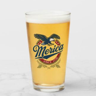 Copo De Pint Merica desde 1776 - Vintage Patriotic Bald Eagle D