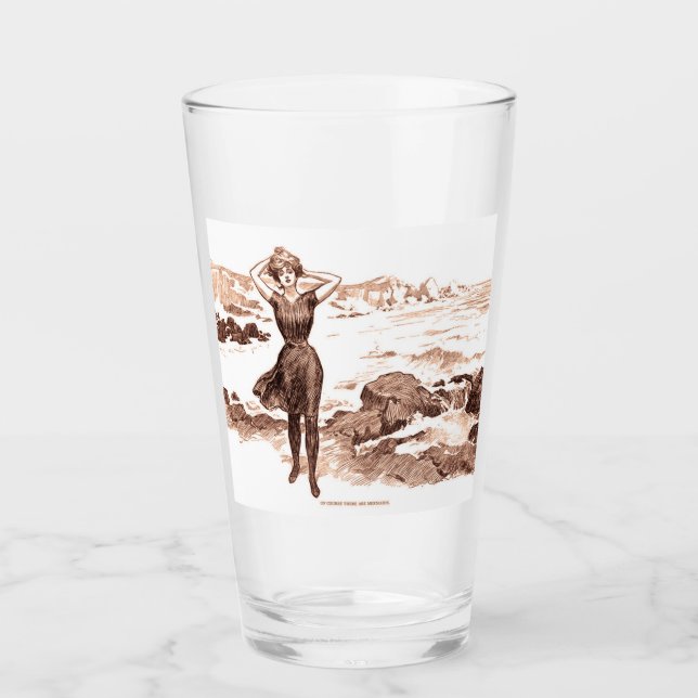 Copo De Pint Mermaid Beach Gibson Girl Victorian Antiguidade (Frente)