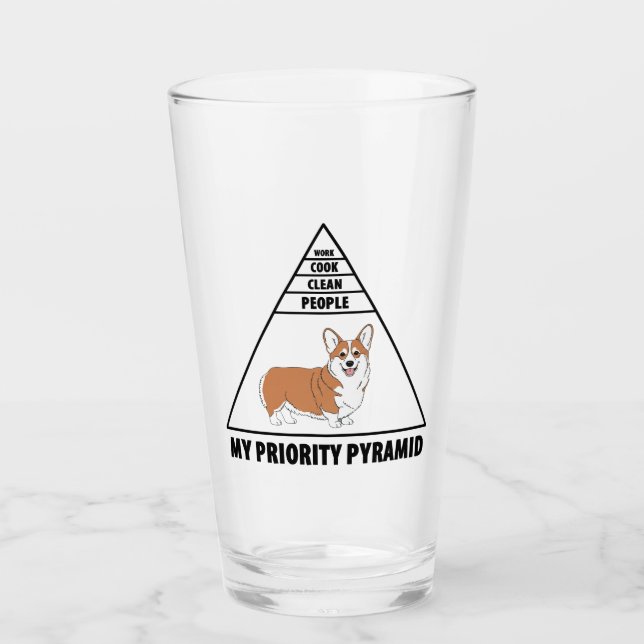 Copo De Pint Meu Corgi Pirâmide de Prioridade (Frente)