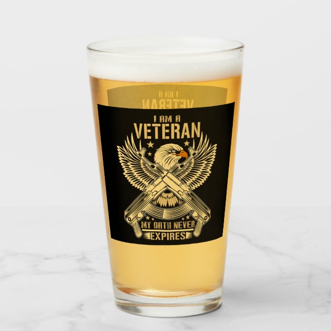 Copo De Pint Meu Juramento Nunca Expira Eagle Veteran (Frente (Preenchido))