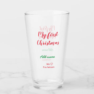 Copo De Pint Meu primeiro Natal adiciona o nome da família com