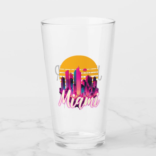 Copo De Pint Miami no pôr do sol (Frente)