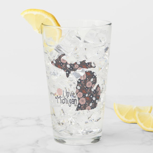 Copo De Pint Michigan I Love Floral Filha Silhouette (Gelo frontal)