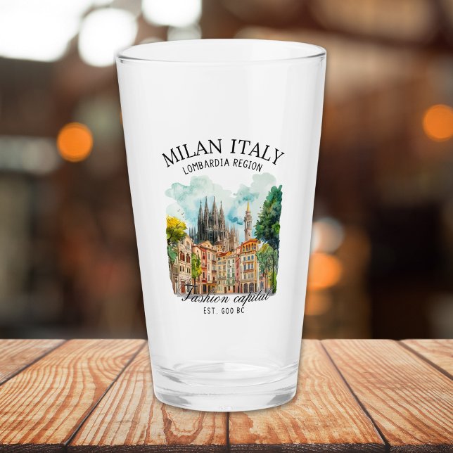 Copo De Pint Milan Italy Design – Lombardia Skyline  (Criador carregado)