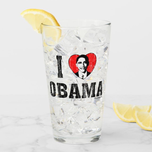 Copo De Pint Mim coração Obama (Gelo frontal)