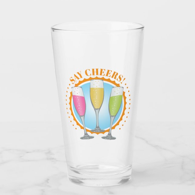 Copo De Pint Mimosa Óculos Coloridos de Champanhe (Frente)