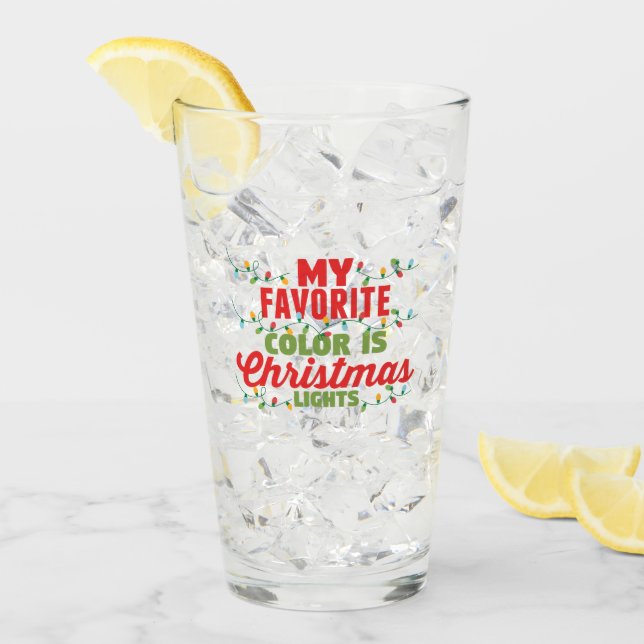 Copo De Pint Minha Cor Favorita É Luzes De Natal (Gelo frontal)