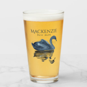 Copo De Pint Misty Refletion Blue Swan Best Man Keepsaet