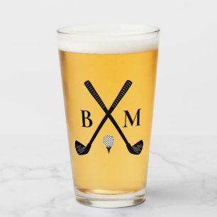 Copo De Pint Modelo de Monograma Inicial Taco de Golfe Pai Cerv