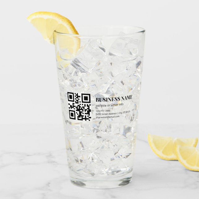 Copo De Pint Modelo de Nome Empresarial de Código QR Personaliz (Gelo frontal)