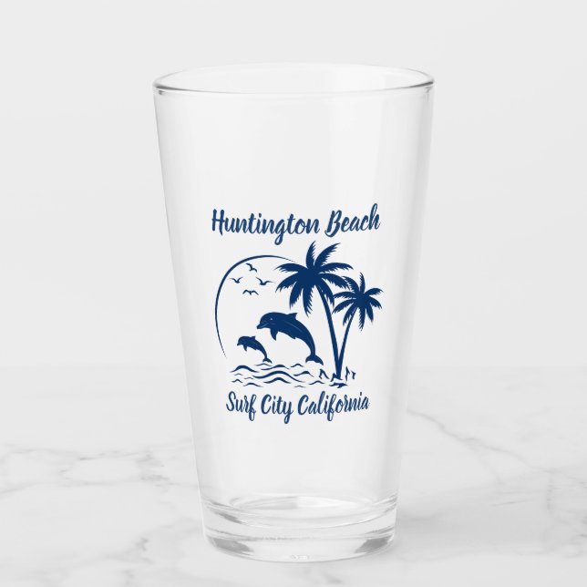 Copo De Pint Modern Huntington Beach California Dark Blue (Frente)