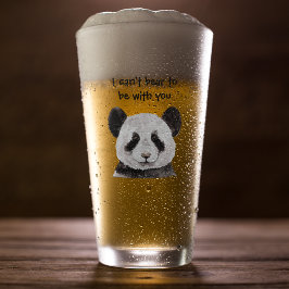 Copo De Pint Moderna citação Romântica com Panda Negra e Branca
