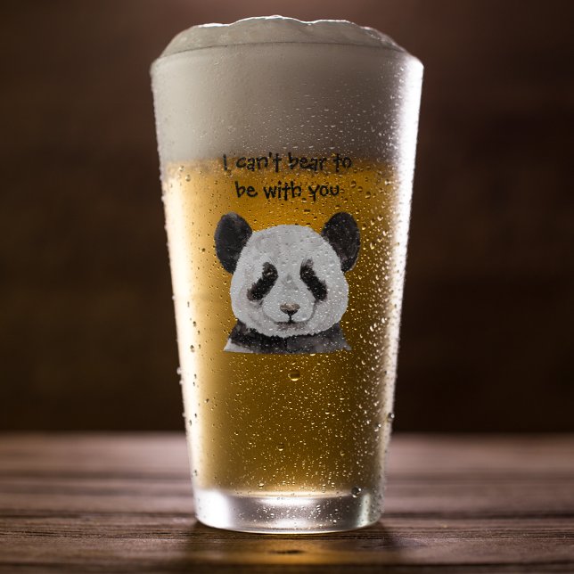 Copo De Pint Moderna citação Romântica com Panda Negra e Branca (Criador carregado)