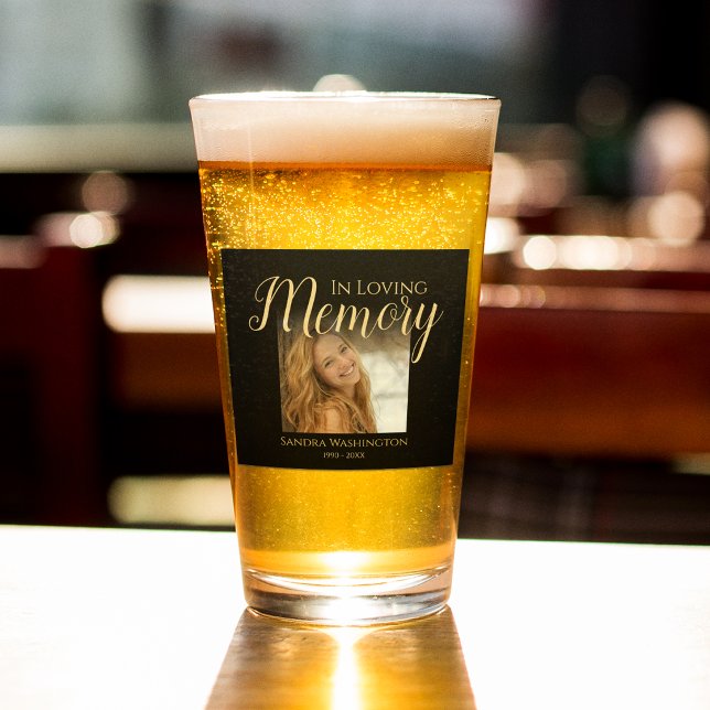 Copo De Pint Moderno Em Memória Amorosa | Memorial de Foto (Criador carregado)