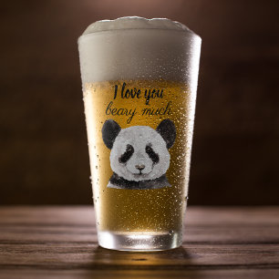 Copo De Pint Moderno Eu Amo Você Beber Um Panda Muito Preto E 