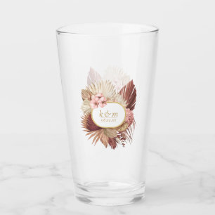 Copo De Pint Moldura Floral de Casamento Boho Oasis ID959