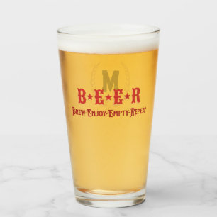Copo De Pint Monograma "B*E*E*R"