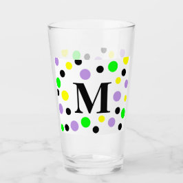 Copo De Pint Monograma Bolinhas Amarelas Vermelhas Roxas