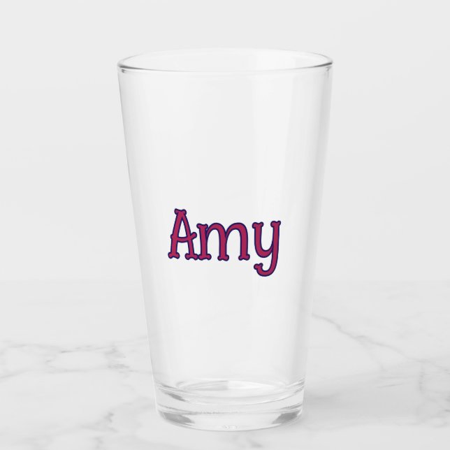 Copo De Pint monograma clássico de nome personalizado simples e (Frente)