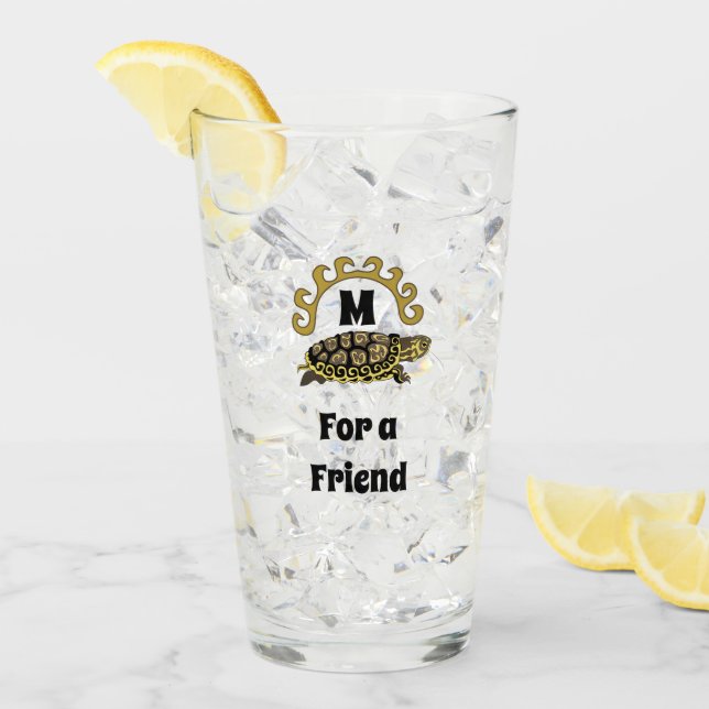 Copo De Pint Monograma Colorido de Tartaruga-de-Cumberland (Gelo frontal)