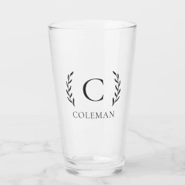 Copo De Pint Monograma da Família Russa Folha Botânica