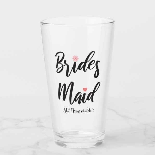 Copo De Pint Monograma de Casamento de Bridesmaid (Frente)