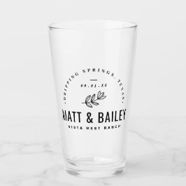 Copo De Pint Monograma de Casamento de Sangue Moderno