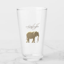 Monograma de Elefante Dourado Personalizado