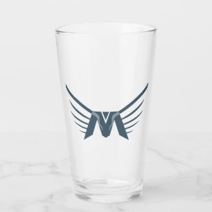 Copo De Pint Monograma de letra M com asa elegante