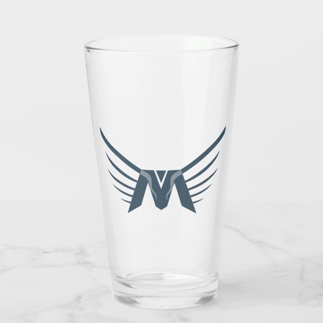 Copo De Pint Monograma de letra M com asa elegante (Verso)