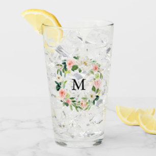 Copo De Pint Monograma de Versa Floral de Cor Floral Cor de Lev