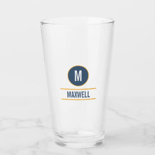 Copo De Pint Monograma do nome de letra inicial personalizado