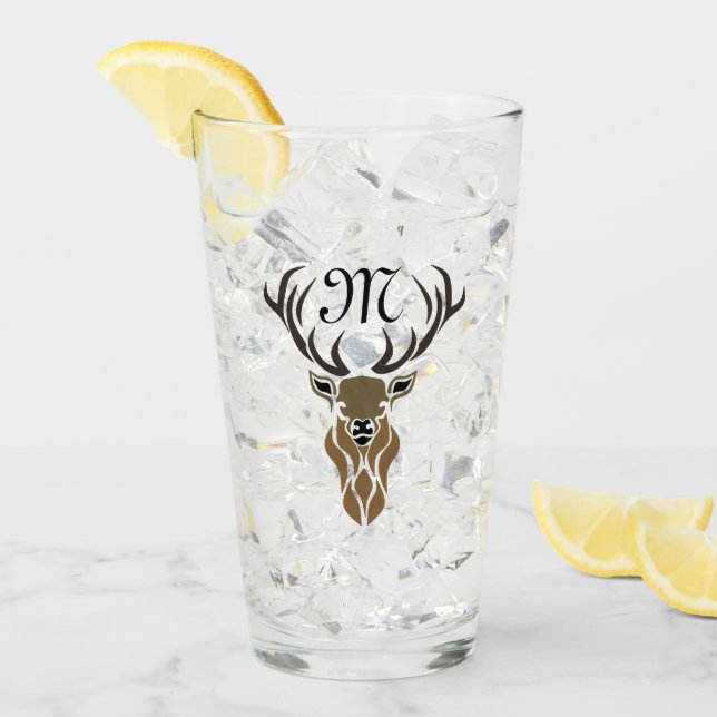Copo De Pint Monograma do Red Stag Tribal (Gelo frontal)