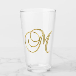 Copo De Pint Monograma Dourado M Glass