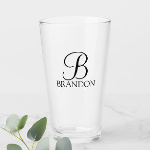 Copo De Pint Monograma e Nome do Script Personalizado Clássico