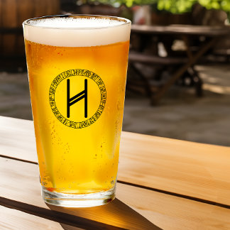 Copo De Pint Monograma H - Estilo de Visualização - Vidro de Im