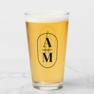 Copo De Pint Monograma Mínimo Moderno - Preto
