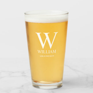 Copo De Pint Monograma & Nome Personalizados para Padrinhos