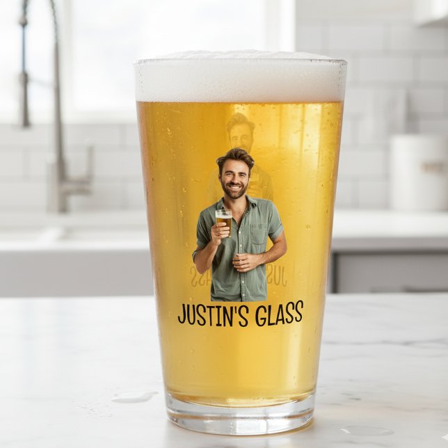 Copo De Pint Monograma personalizado de presentes de fotos (Criador carregado)