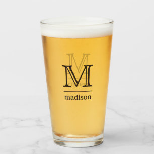 Copo De Pint Monograma personalizado, nome e cor de vidro de im