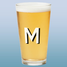 Copo De Pint Monograma Simples Sombra inicial personalizada