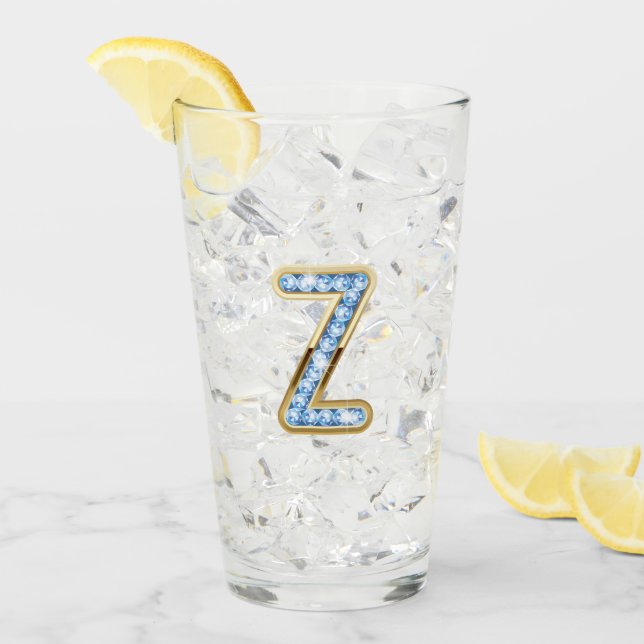 Copo De Pint Monograma Z - Vidro de 16 oz (Gelo frontal)