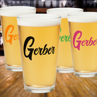 Copo De Pint Monogramas Nome da Família Beer Glass Cup