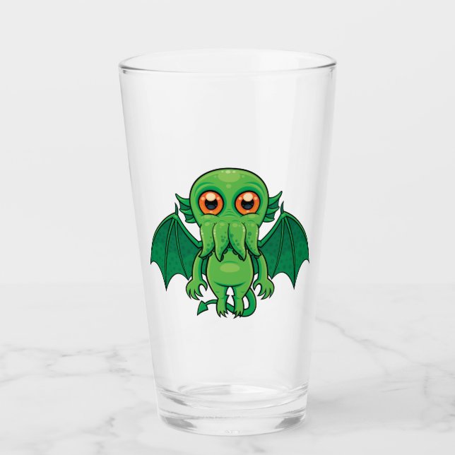 Copo De Pint Monstro do Cthulhu Verde Bonito (Frente)